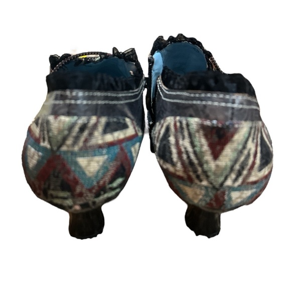 NWOB - Socofy Retro Classic Buckle Printing Splicing Mid Heels- Size 42/US 9 - Picture 3 of 6